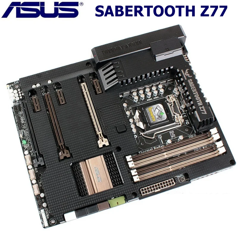 Материнская плата ASUS SABERTOOTH Z77 DDR3 LGA 1155 PCI-E 3,0 DDR3 32 Гб Core i7/Core i5/Core i3 Intel Z77 б/у Материнская плата 1155 для настольных ПК