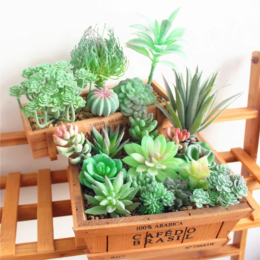 Home Garden Decoration Charming Accessories DIY Plastic Mini Plants