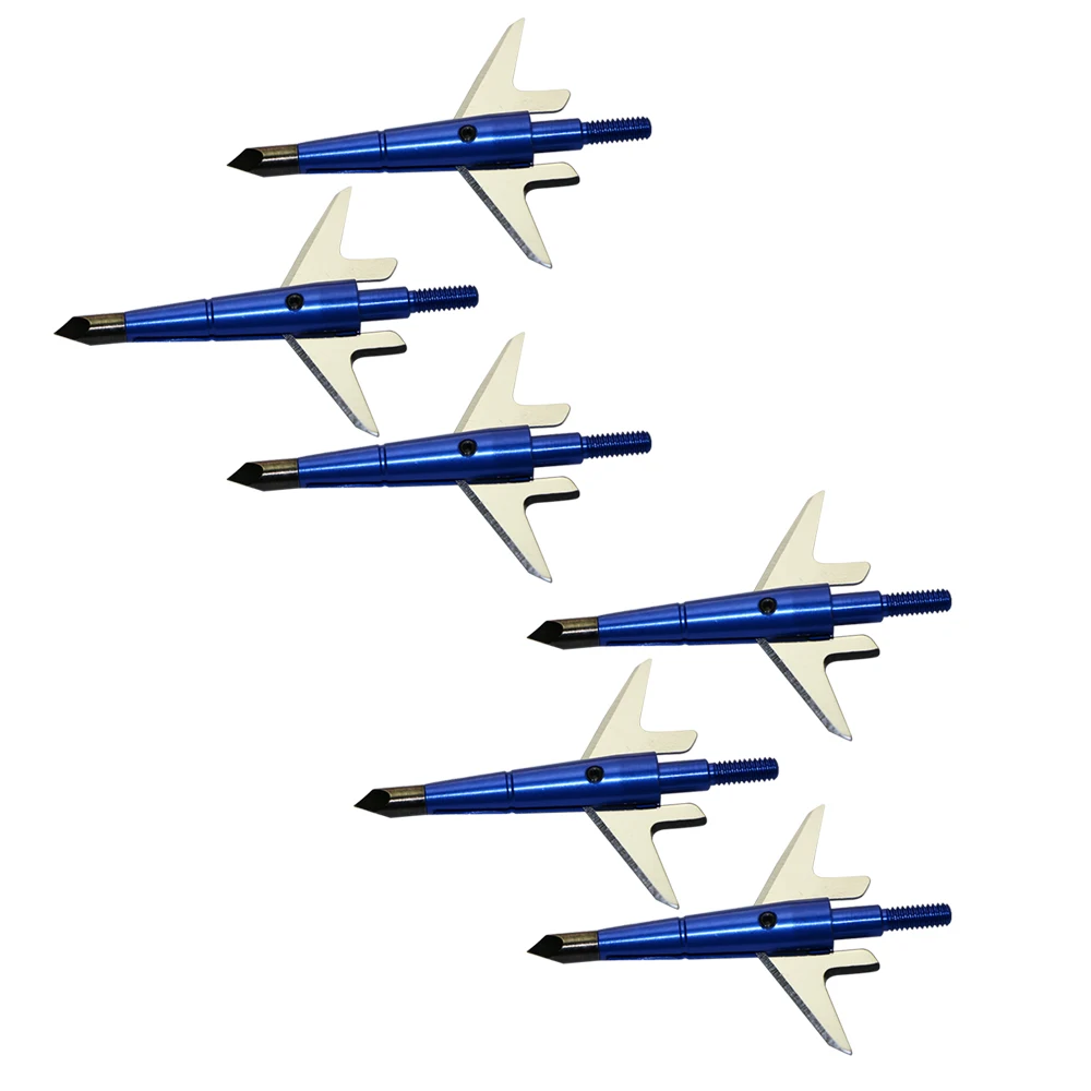 Blue 6 шт. 100 зерна наконечники стрел/рыболовные наконечники стрел, стрельба из лука наконечники стрел для охоты спорта стрельбы на открытом воздухе - Цвет: Blue