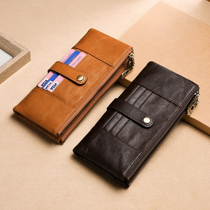 Мужские кошельки из натуральной кожи Rfid, кошелек для монет, длинный мужской кошелек, высокое качество, держатель для карт, кошельки для мужчин, Модный стильный кошелек