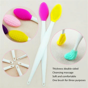 

4 Colors Beauty Nose Brush Black Nose Deep Cleansing Multi-purpose Silicone Nose Brush Soft Double-sided Head Beauty Makeup Tool