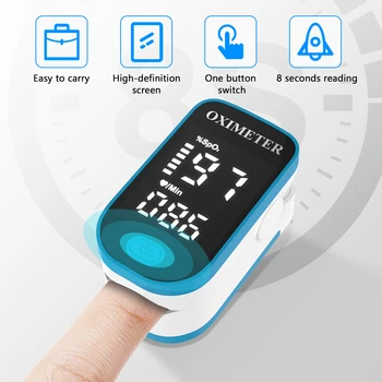 

SpO2 Monitor PR Heart Rate Home family Pulse Finger Pulse Blood Oxygen Oxymeter Monitor Meter Finger Oximeter LED Saturation