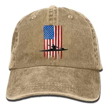 Унисекс, для взрослых, США, флаг, команда, каяк, вареный деним, хлопок, Спортивная, для улицы, бейсбольная кепка, регулируемая, один размер