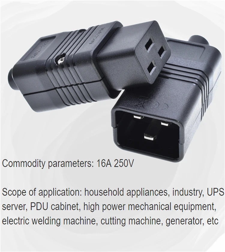 AC  ̺ ڵ Ŀ, Ż ÷, ϼ ÷ , PDUPS , ǥ IEC320, C19, C20, 16A, 250V