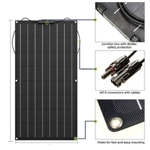12 В 100 Вт монокристаллическая солнечная батарея Гибкая солнечная панель для автомобиля/лодки Высокое качество Гибкая солнечная панель 100 Вт Сделано в Китае