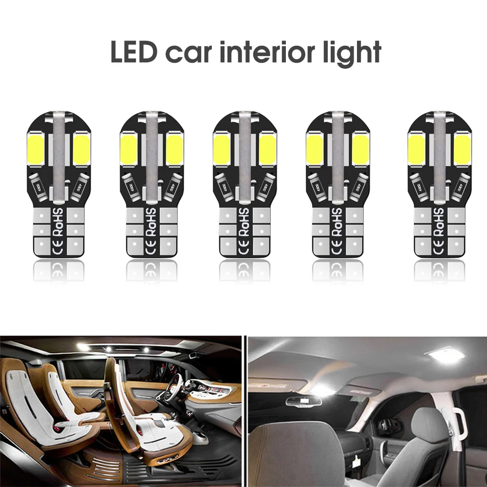 5 шт. T10 W5W Led 5730 8Smd светодиодный светильник Автомобильная сигнальная лампа