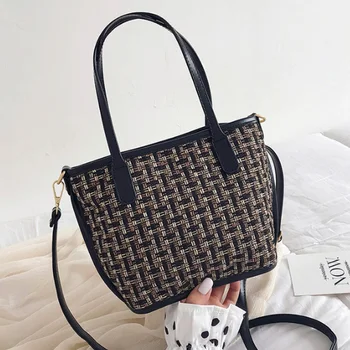 

Large capacity shoulder Bag fashion Woven tote bag high quality shoulder handbag crossbody bag