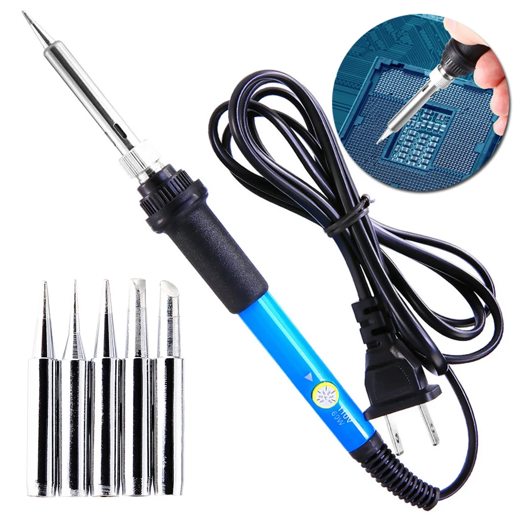 Electric Soldering Iron Gun Adjustable Temp 60W Welding Tool Kit 110V US Plug