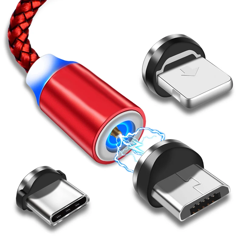 USB Магнитный кабель 2 м micro Quick charge cord-для iphone 11 Pro Xs Samsung S10 S7 Xiaomi Magnet Charger мобильный