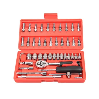 

FreeShipping 46PCS Car Repair Combination Suit Disassembly Repair Tool Screwdriver Socket Screw Head Connector Slider Wrench