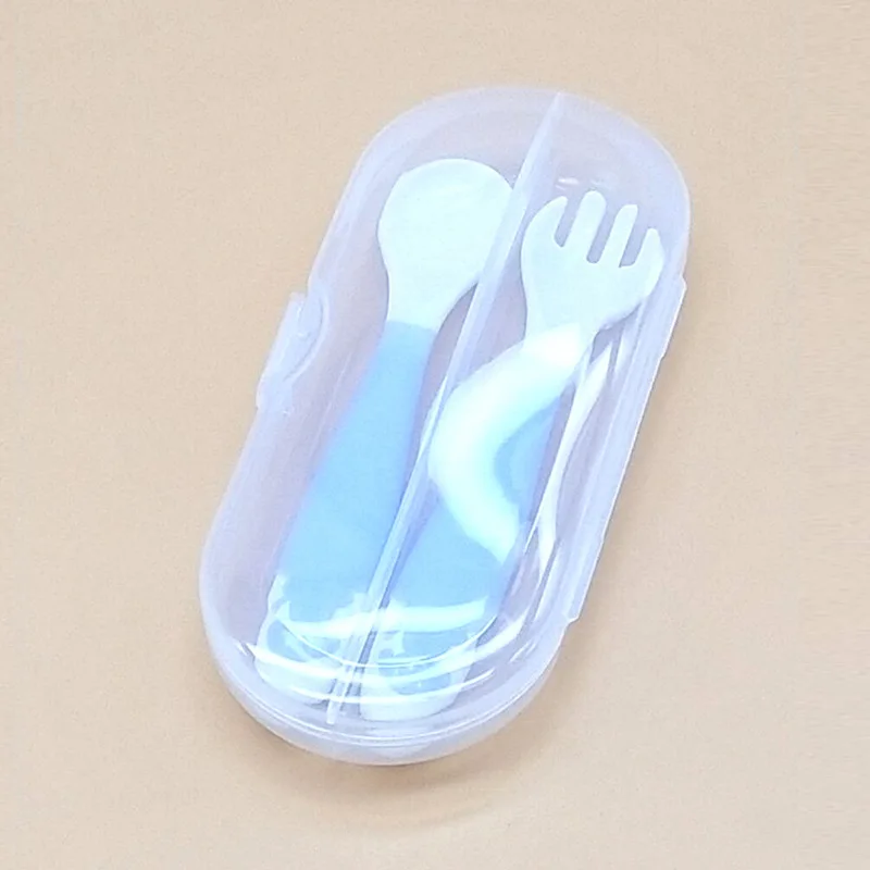 

Baby Spoons Baby Soft Silicone Spoon Infant Kids Tableware for Children Flatware Cutlery Baby Feeding Tools with Storage Box