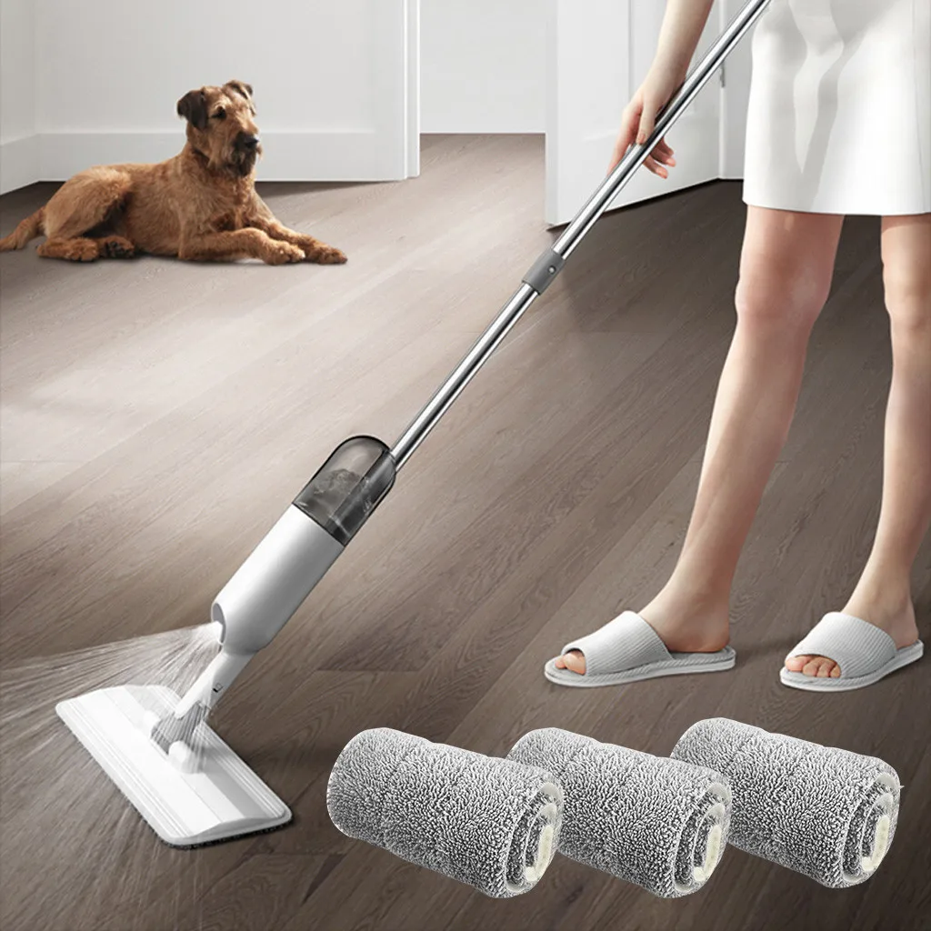 Спрей фортепианная Швабра con In Microfibra Riutilizzabile Pad 360 Gradi Maniglia Mop per la Casa Da Cucina In Laminato di Legno Piastrell