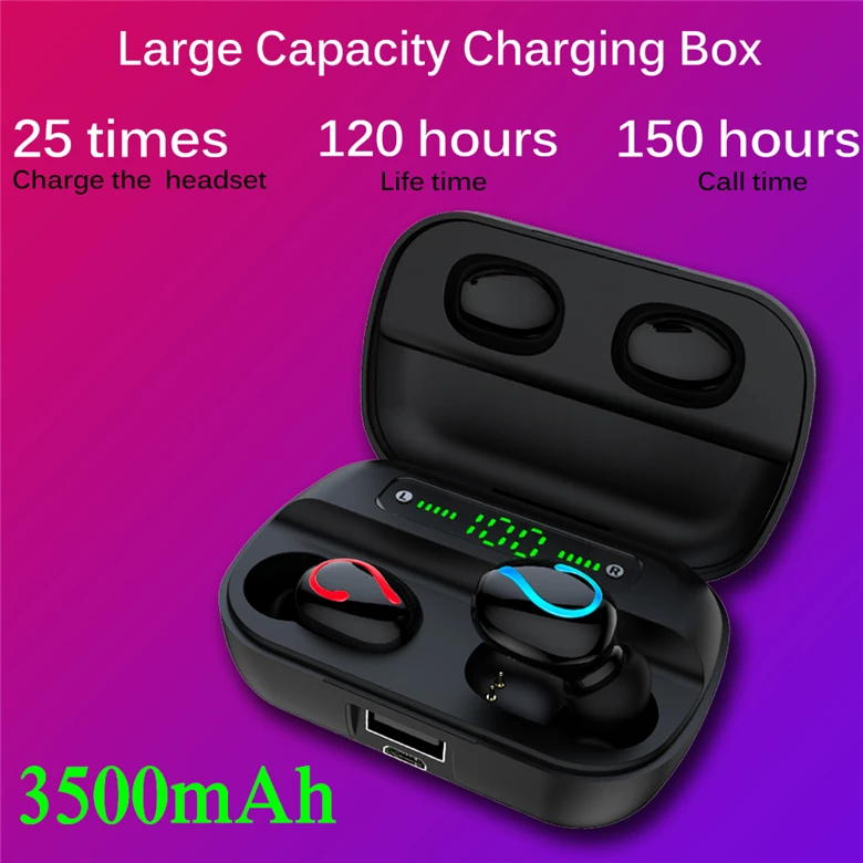 Lyenn Q65 Bluetooth TWS наушники с сенсорным управлением Водонепроницаемые спортивные наушники с 2600 мАч зарядным внешним аккумулятором для телефонов