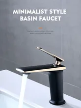 

Bathroom Household Brass Hot And Cold Water Basin Faucet Hotel Black Gold Chrome Black High And Low