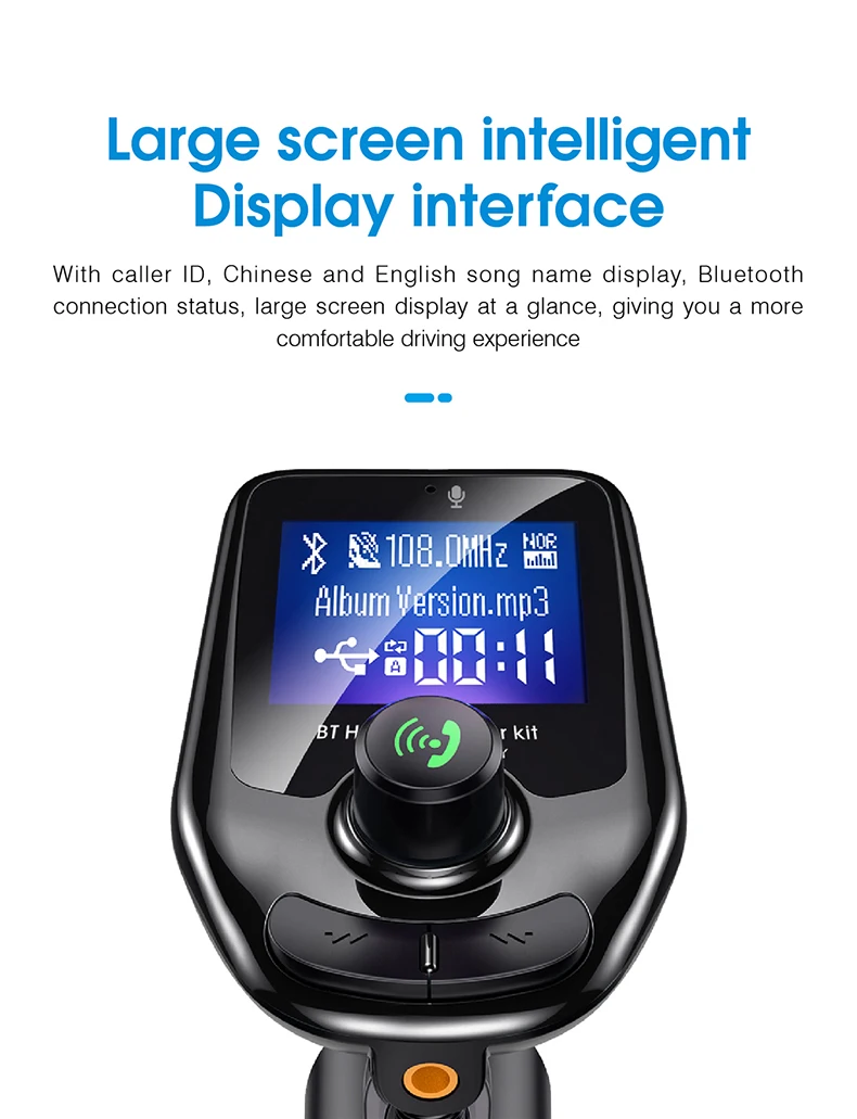 Cafele QC 3,0 Автомобильное зарядное устройство Bluetooth беспроводной MP3-плеер fm-передатчик громкой связи 2.4A USB Комплект автомобильного зарядного устройства для телефона