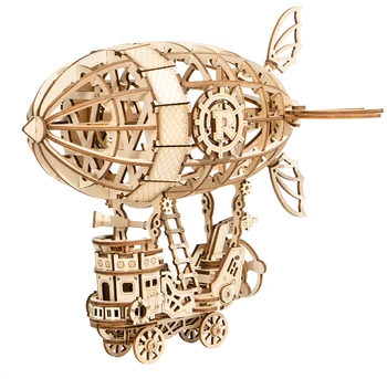 

Creative DIY 3D Wooden Airship Puzzle Model DIY Assembly Kids Educational Games Toys Gift For Children Teens Adult
