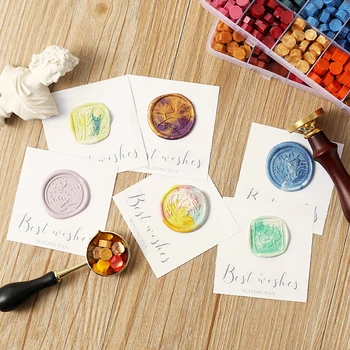 

Sealing Wax Tablet Pill Set Retro Octagonal w/ Spoon Sealing Stamp Box DIY Craft Retro Envelope Birthday Card Fire Painting