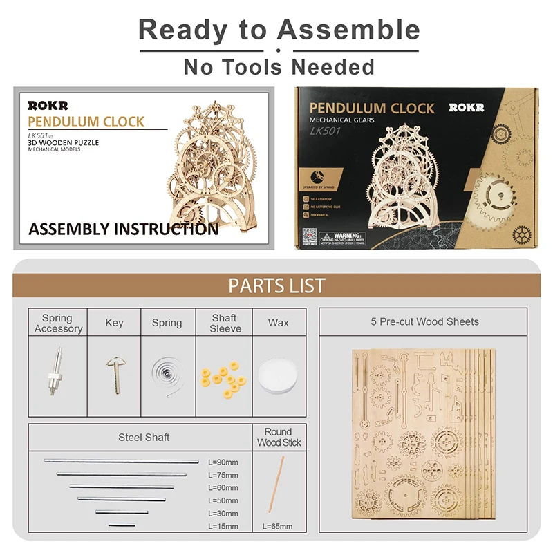 Tanie Robotime DIY 3D drewniane Puzzle zabawki modele montaż przekładnia mechaniczna napęd zabawki prezent dla dzieci dorosłych nastolatków