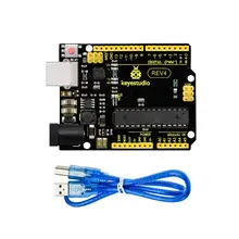 Keyestudio rev4 atmega 328 placa avançada MP2307DNSOP-8 + cabo usb para arduino uno projeto diy