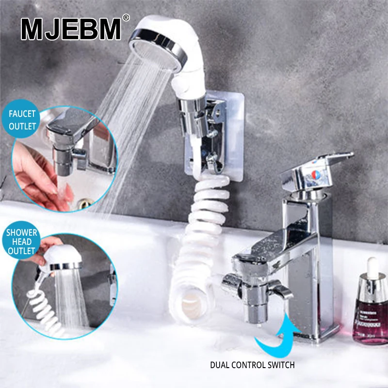 

High pressure water saving washbasin faucet external shower nozzle bathroom hand held shampoo artifact