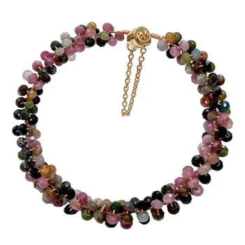 

Natural Multi Color Tourmaline Bangle Bracelet