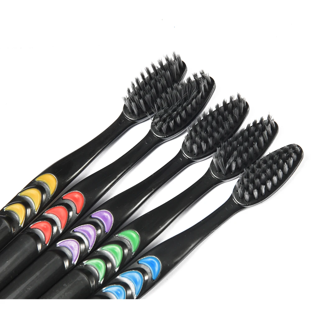 10pcs Toothbrush Soft Bristle Adult Bamboo Charcoal Household Fine  Antibacterial Men and Women Family  Toothbrush