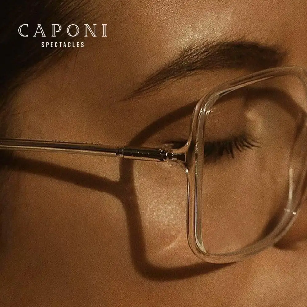 CAPONI, женские очки, оправа, Модный дизайн, большие оправы для глаз, для женщин, светильник, вес, черные, прозрачные очки J60128