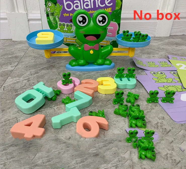 YDZ07Frog-NoBox Игра в матче по математике, настольные игрушки, лягушка, собака, свинья, обезьяна, пингвин, слон, весы, детские развивающие Игрушки для раннего развития - Цвет: YDZ07Frog-NoBox