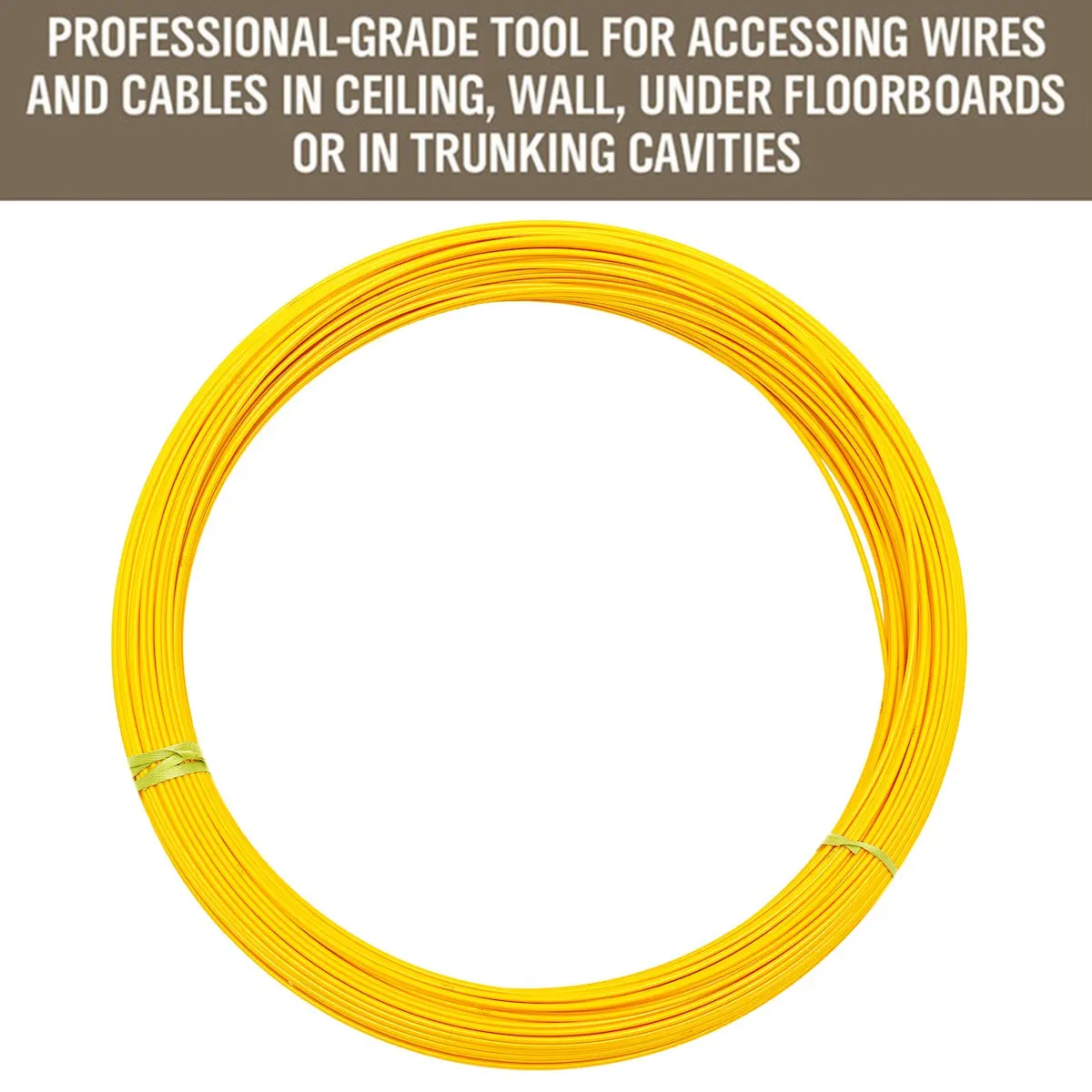 Fiberglass Cable Puller Fish Tape Reel Conduit Ducting Rodder Pulling Wall Wire Conduit Wiring Guide Tools 70M/100M/150M 4.5mm