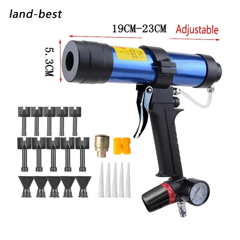 

310ML Air Caulking Gun Pneumatic Cartridge Dispenser Silicon Sealant Applicator Glass Gluing Tool Construction Caulking Gun