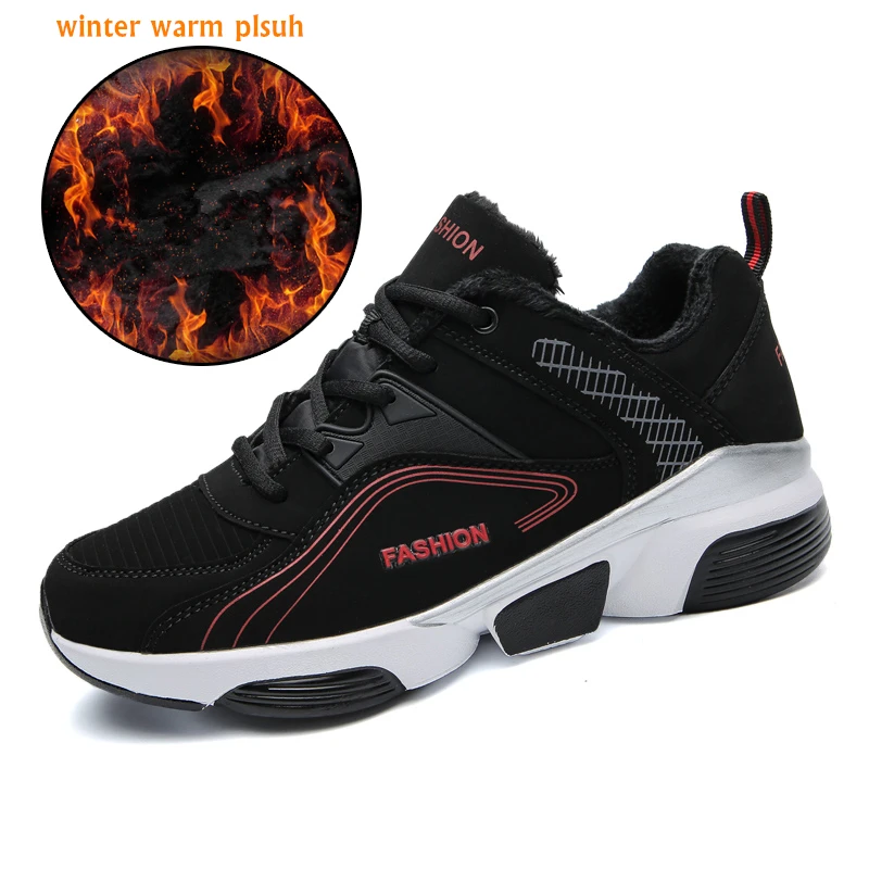 Унисекс; спортивная обувь; мужские зимние кроссовки; теплая повседневная женская обувь; женские модные сетчатые кеды для девочек; Femme; большие размеры 35-48