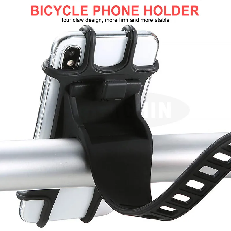 

360 Degree Rotation Silicone Anti-drop Mobile Phone Holder For iPhone Samsung Universal Mobile Cell Phone Bike Phone Holder