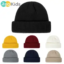 REAKIDS новая детская круглая шапочка Шапка Кепка для мальчиков и девочек универсальная Кепка хлопковая детская шапка вязаная детская шапка