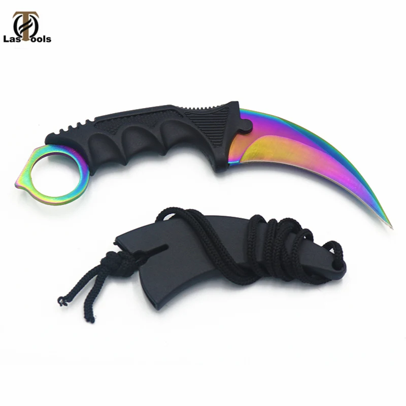 Colorful Стальные коготь ножи охотничий нож CS GO Тактический коготь Шейный нож Походный походный открытый самооборонный охотничий нож для выживания - Цвет: Colorful