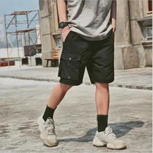 Men's Multi Pocket Cargo Shorts fashion Casual Knee Shorts Men Loose short pants Homme Summer Sweatpants