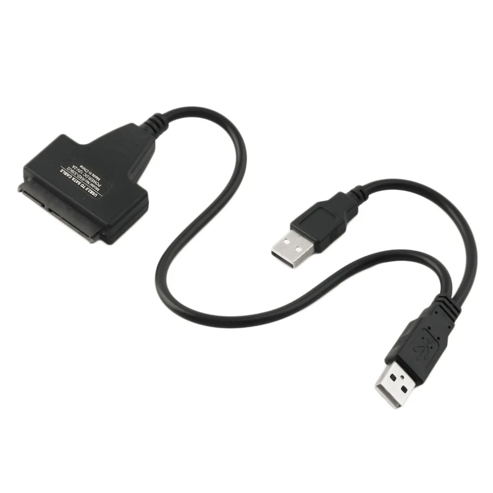 Портативный размер двойной USB для SATA линии USB2.0 данных и кабель питания адаптер