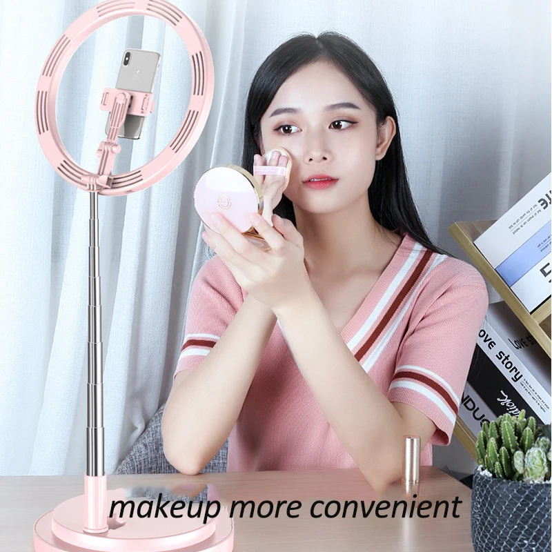 6inch /26cm YouTube tiktok LED Desktop Ring Light Mini Dimmable 1.65cm Tripod Stand USB Plug For Video Live Photo Photography