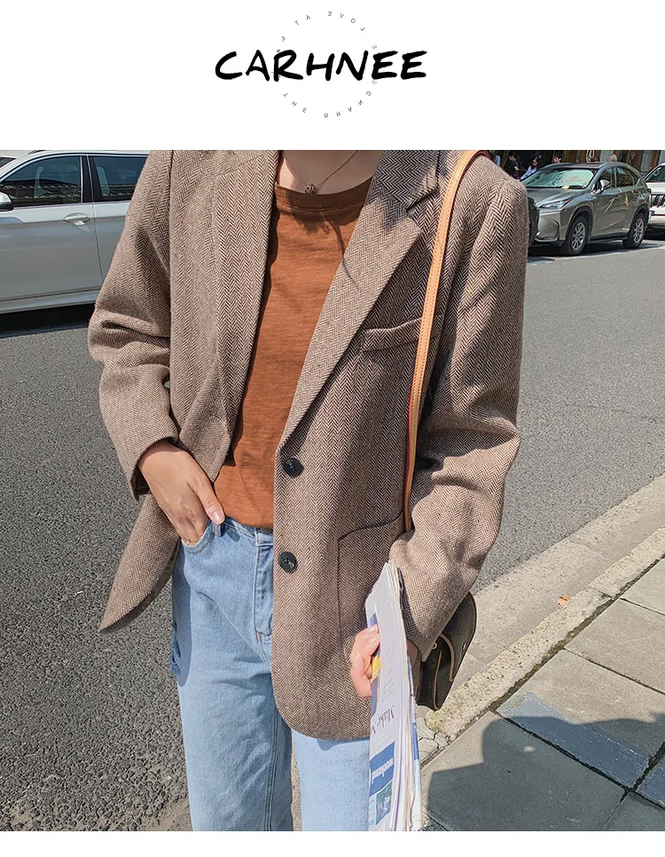 Костюм для фотосессии в елочку, маленький женский костюм, Chic2019, осенняя одежда, стиль, британский стиль, Хепберн, ретро костюм, укороченная куртка Fa