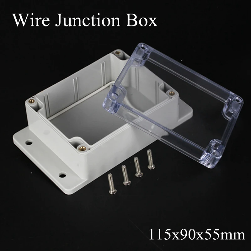 

115x90x55mm ABS Plastic IP65 Waterproof Wire Junction Box Clear Outdoor Case Transparent Connector Project Box Mounted Enclosure