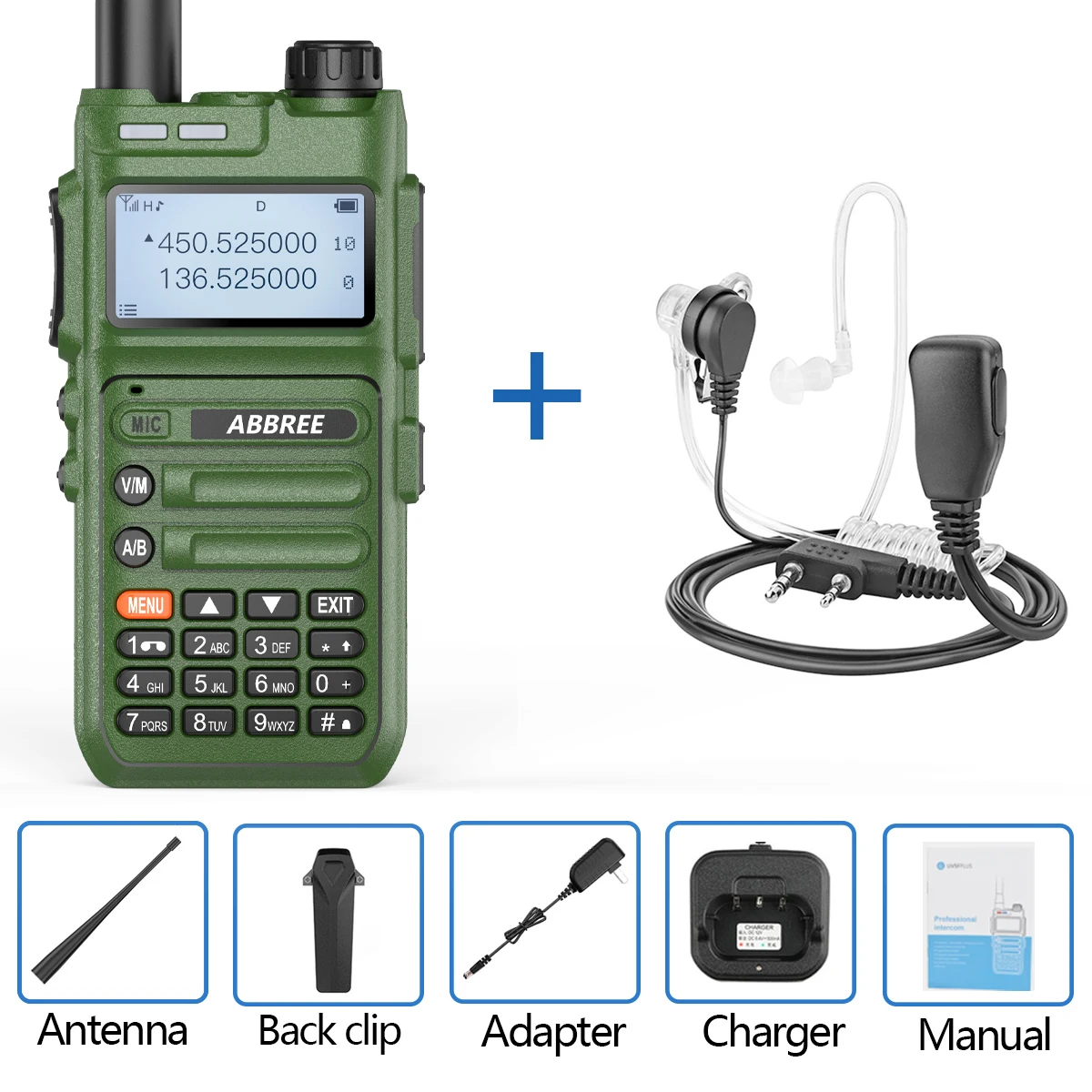 baofeng walkie talkie ABBREE AR-F5 Automatic Wireless Copy Frequency Walkie Talkie  Large LCD Display Upgrade Baofeng UV-5R Long Distance Radio baofeng walkie talkie Walkie Talkie