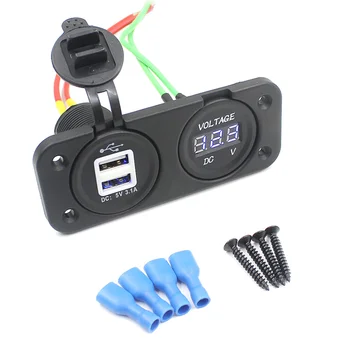 

1 pcs Power Adapter Exquisite Digital Voltmeter Dual USB Power Adapter Waterproof Dual USB Charger for Adult Men Women