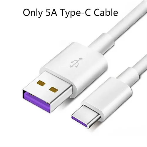 5A White Cable SuperCharge 5A 3A USB C зарядное устройство type C USB кабель 0,25 0,5 1,5 2 м Быстрая зарядка 3,0 быстрая зарядная лента C кабель для телефонов huawei - Цвет: 5A White Cable