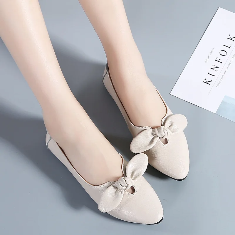 

New Style Spring And Autumn Casual WOMEN'S Genuine Leather Shoes Simple Anti-slip Wear-Resistant Students Small Leather Shoes Sh