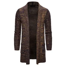 CYXZFTROFL осенне-зимний мужской свитер из искусственного меха, шерстяной свитер, куртки для мужчин, длинное трикотажное толстое пальто, Повседневный трикотаж