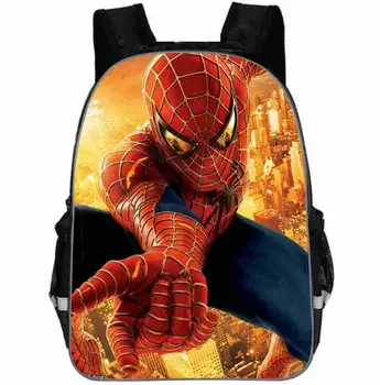 

Disney New Cartoon Spiderman School Bags For Boy Girl Cute anime 3D Print Casual School Backpack Children Bookbags Laptop Bag