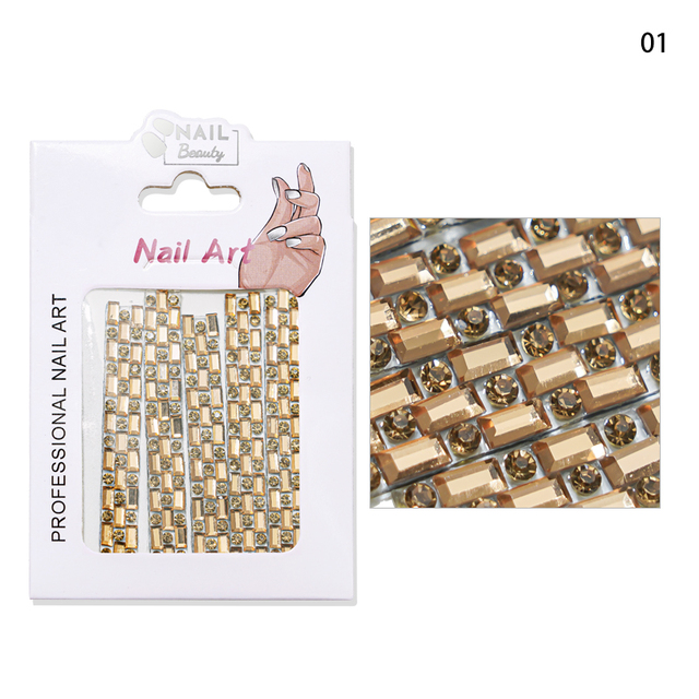 Luxurious Nail Crystal Chains NICE French Wide Lines AB Arbitrary Cut Charms Rhinestones Glass Belt Nail Art Gemchain 3D