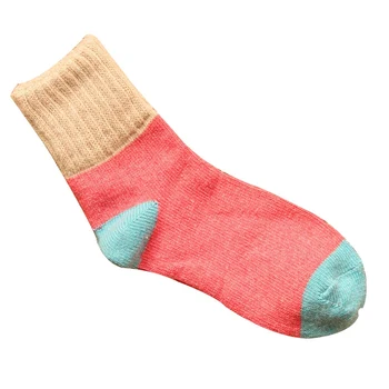 

High Quality Women Winter Vintage Socks Thicken Warm Female Fashion Patchwork Retro Thermal Cotton Socks