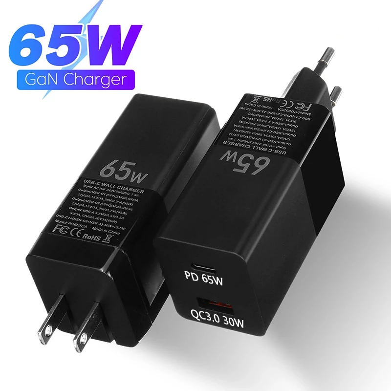 GaN 65W USB C Charger Quick Charge 4.0 3.0 QC4.0 QC PD3.0 PD USB-C Type Fast For iPhone 13 12 Pro Max Macbook ipad |