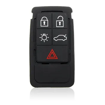 

5 Buttons Remote Key Rubber Pad Replacement FOB Fit for Volvo S60 S80 XC70 XC90 Black Rubber Mat Remote Key FOB Silicone Case