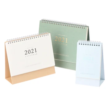 

2021 NEW Kawaii 3 Size Solid Color Calendar Coil Calendars Schedule Creative Desk Table Dates Reminder Timetable Planner